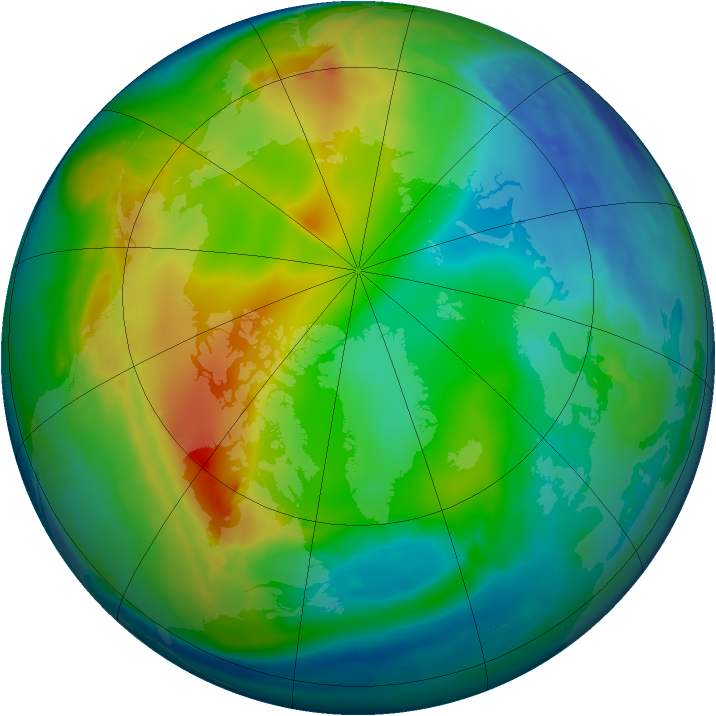 Arctic ozone map for 07 December 2008